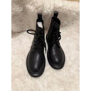 Black laced combat boots